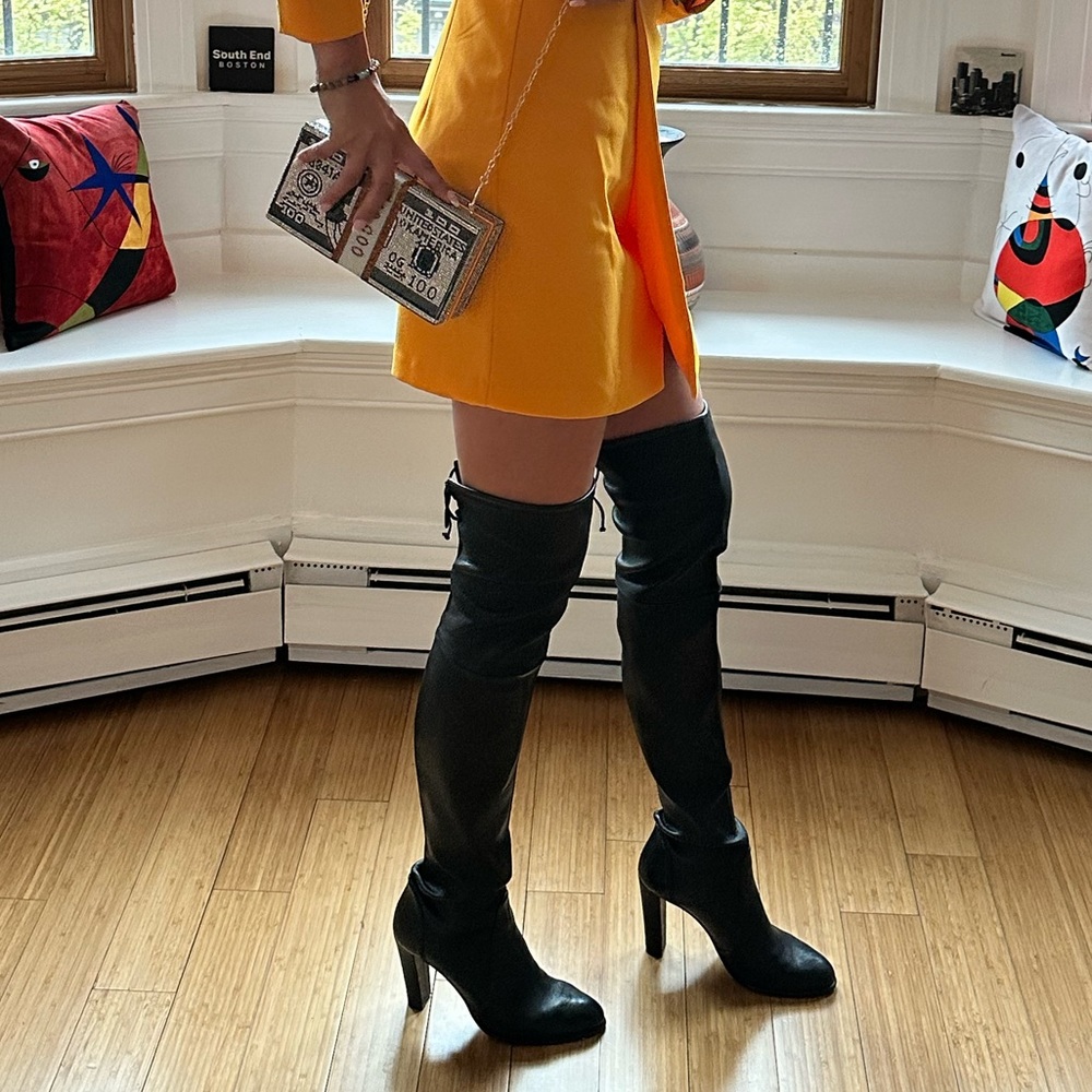 Stuart Weitzman size 8.5 black OTK leather boots